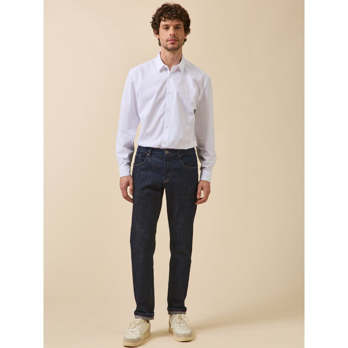 Chemise popeline unie coupe ajustée blanc, CYRILLUS