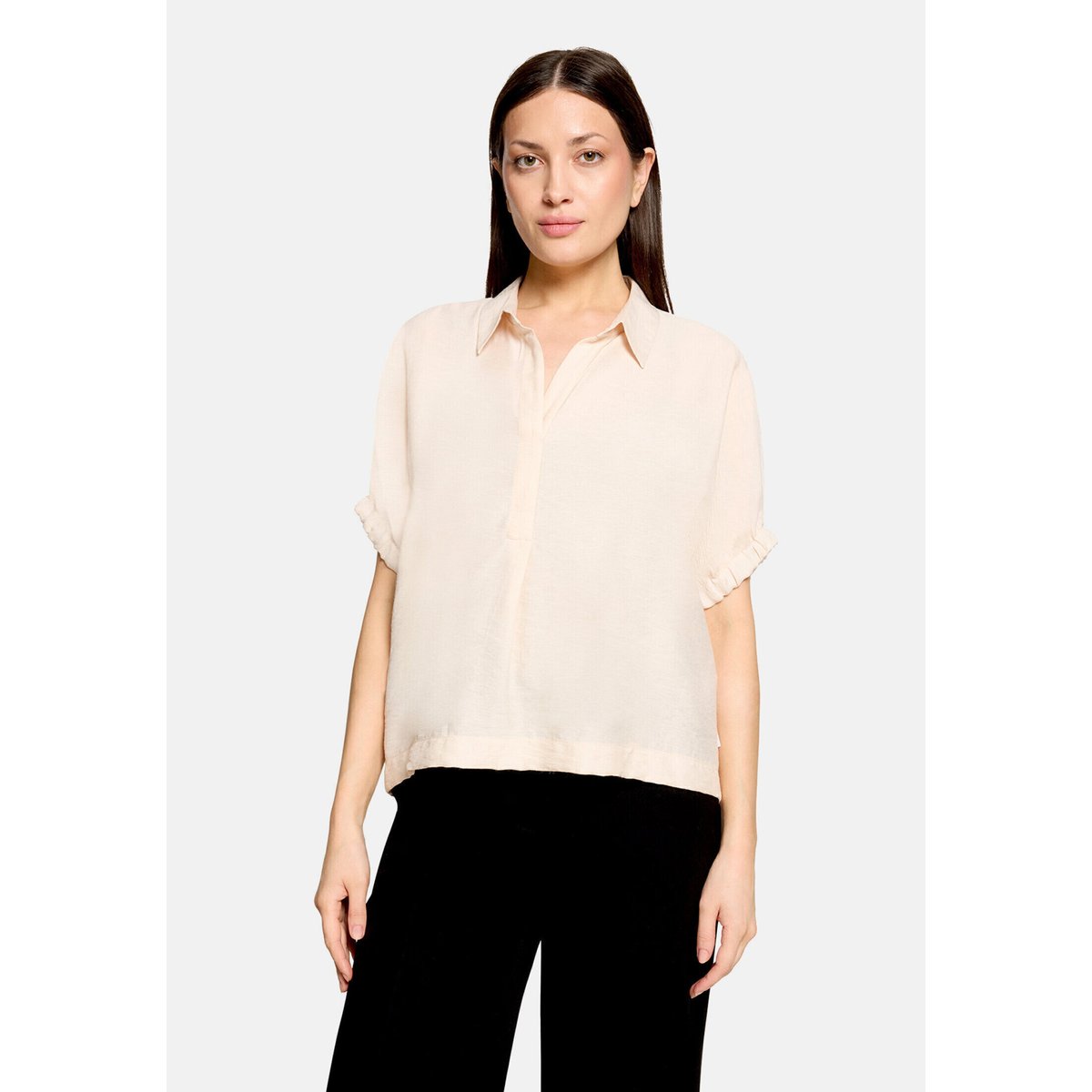 T-shirt façon blouse à col gris, BETTY & CO