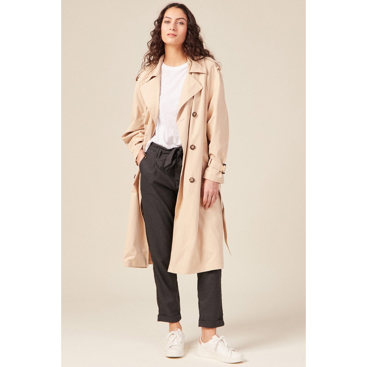 Pantalon paperbag gris, BONOBO