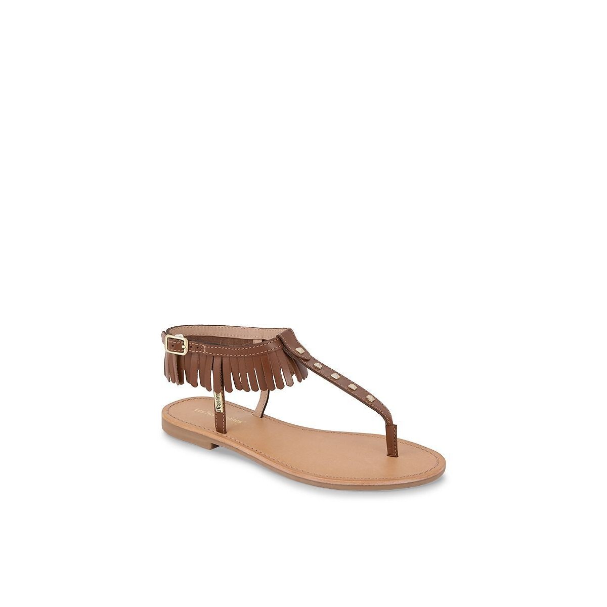 Sandales tongs en cuir Hataly tan, LES TROPEZIENNES PAR M.BELARBI
