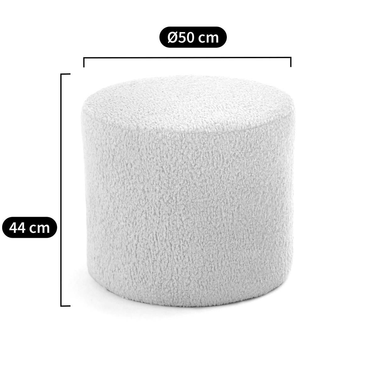 Pouf bouclé, Séméon naturale  , LA REDOUTE INTERIEURS