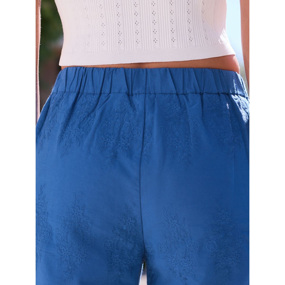 Pantalon large à bordure en crochet bleu, NEXT