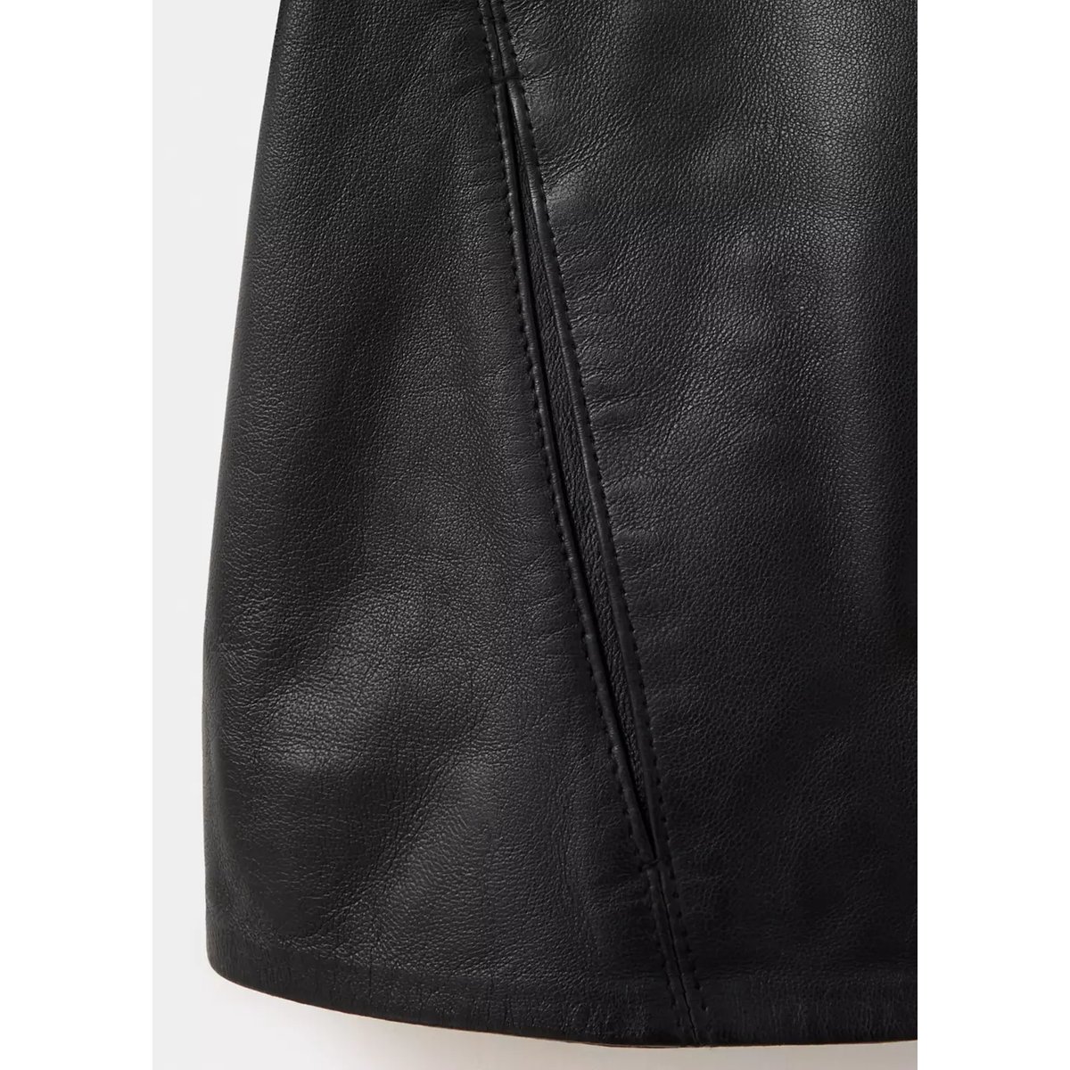 Veste cuir fermeture Éclair noir, MANGO
