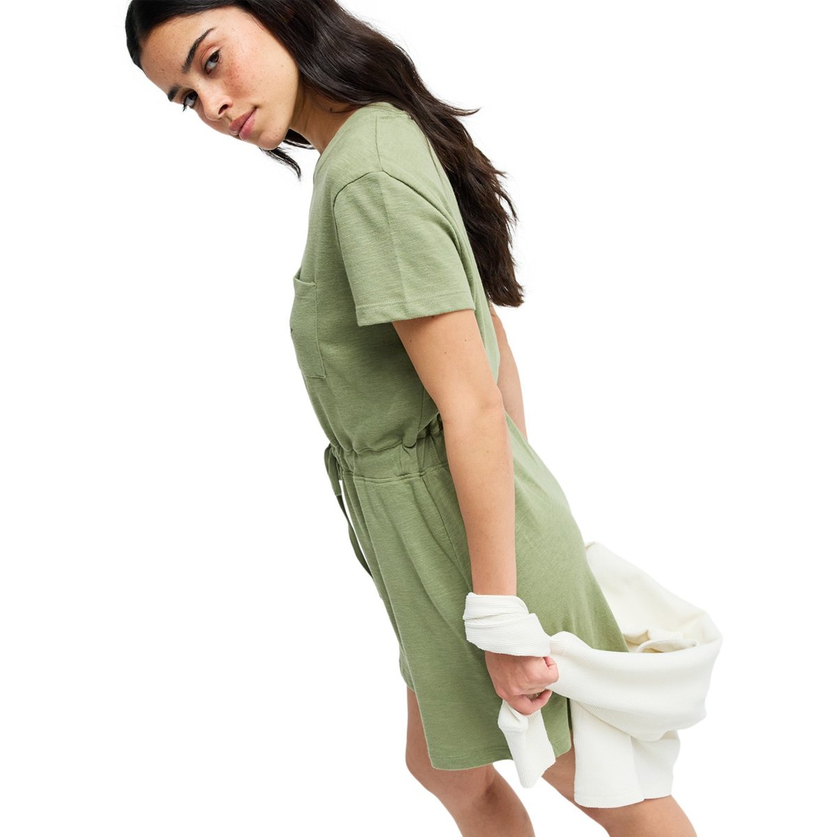 Robe T-shirt nouée SUNNY EXPEDITION SOLID. vert oil green, ROXY