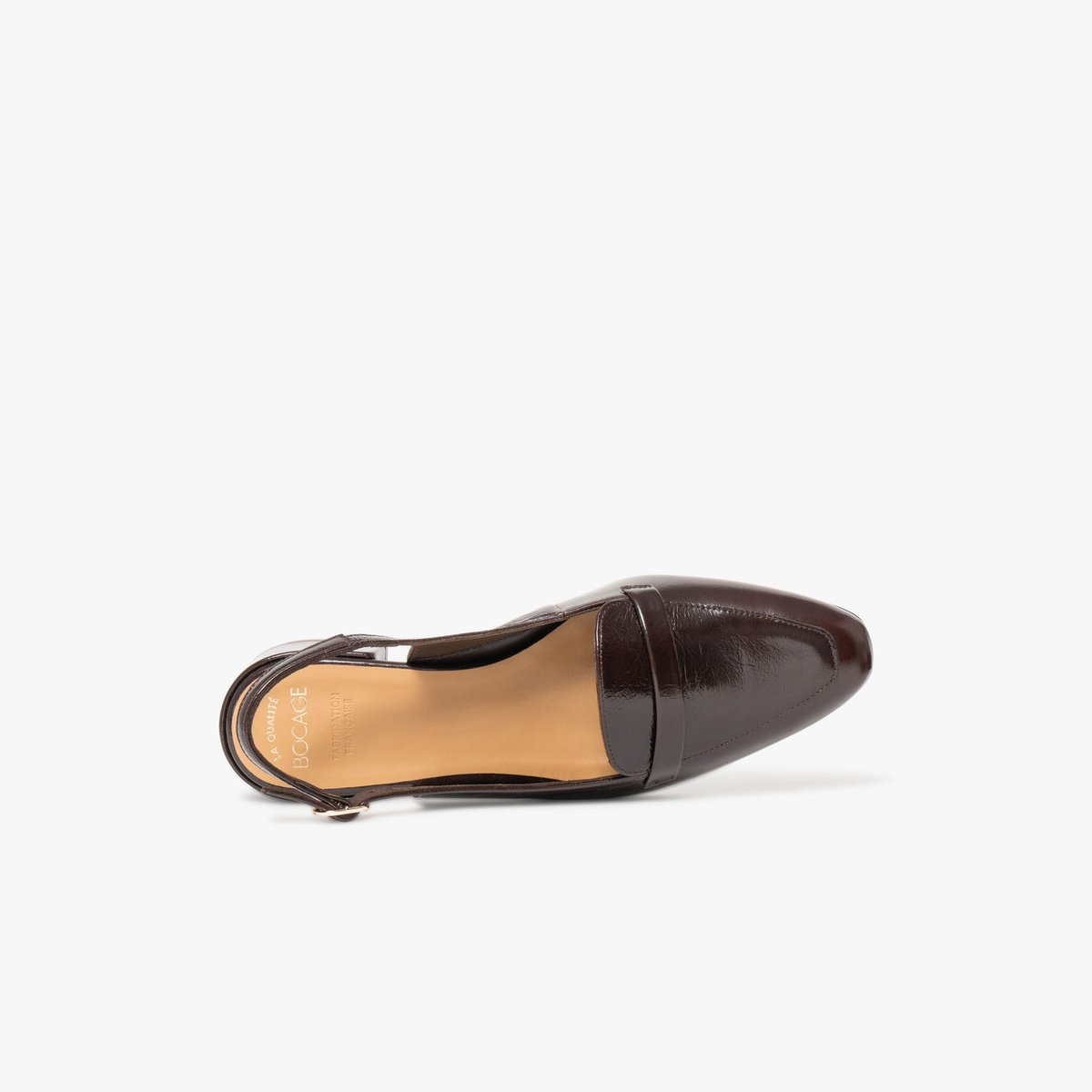Ballerine en cuir BETSY marron marron fonce, BOCAGE