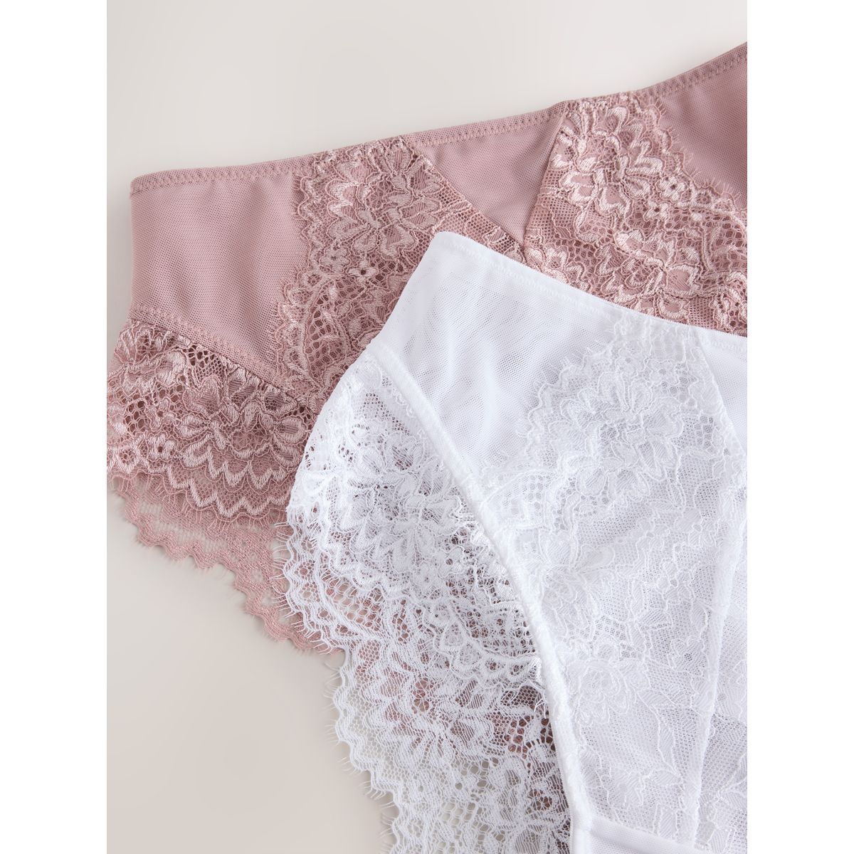 Culotte gainante effet ventre plat, lot de 2 rose poudré/blanc, NEXT