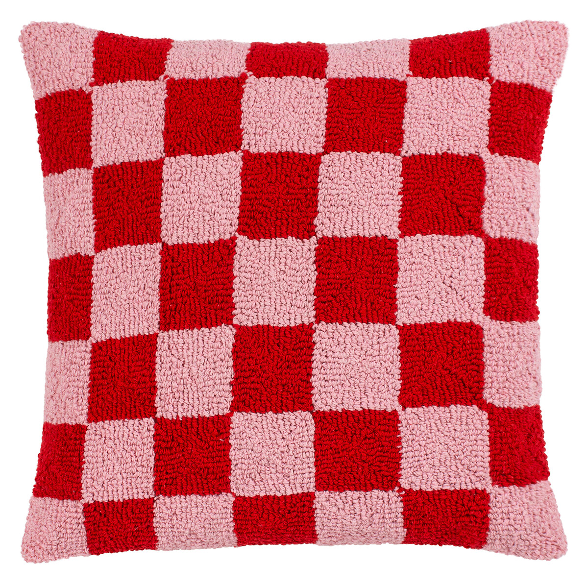 Check Knitted Cushion Filled Cushion 45x45cm red/pink, HEYA HOME