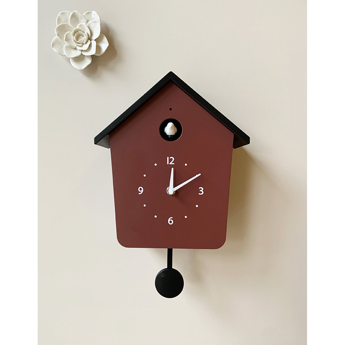 Horloge coucou 23x10x35.4cm rouge, EMDE