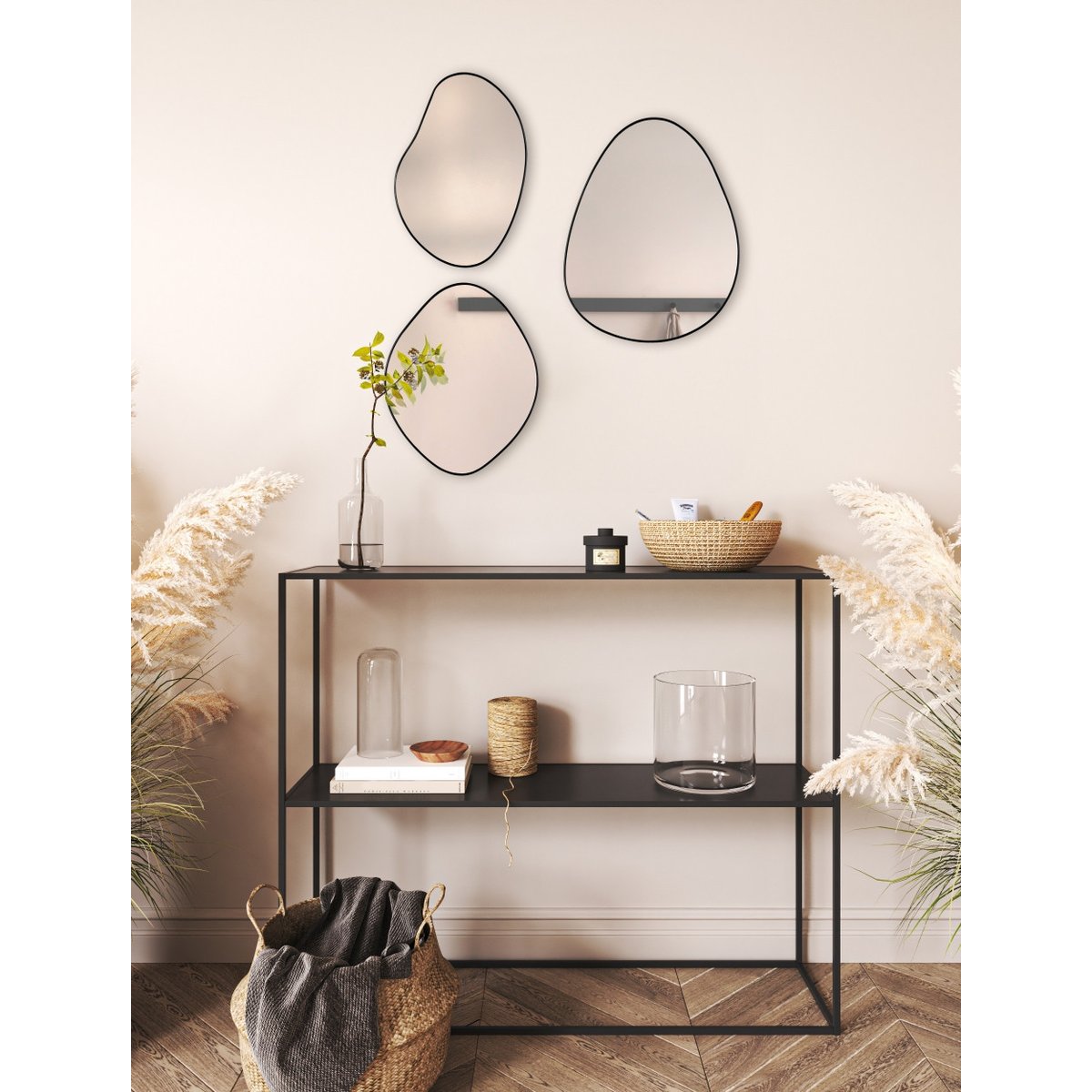Miroir design en métal v021493, VIOLA noir, BOITE A DESIGN