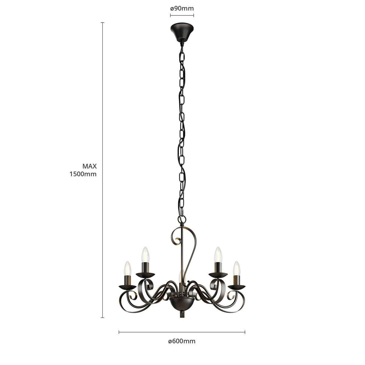 Lustre en métal antique, Shervan brun ancien, LINDBY