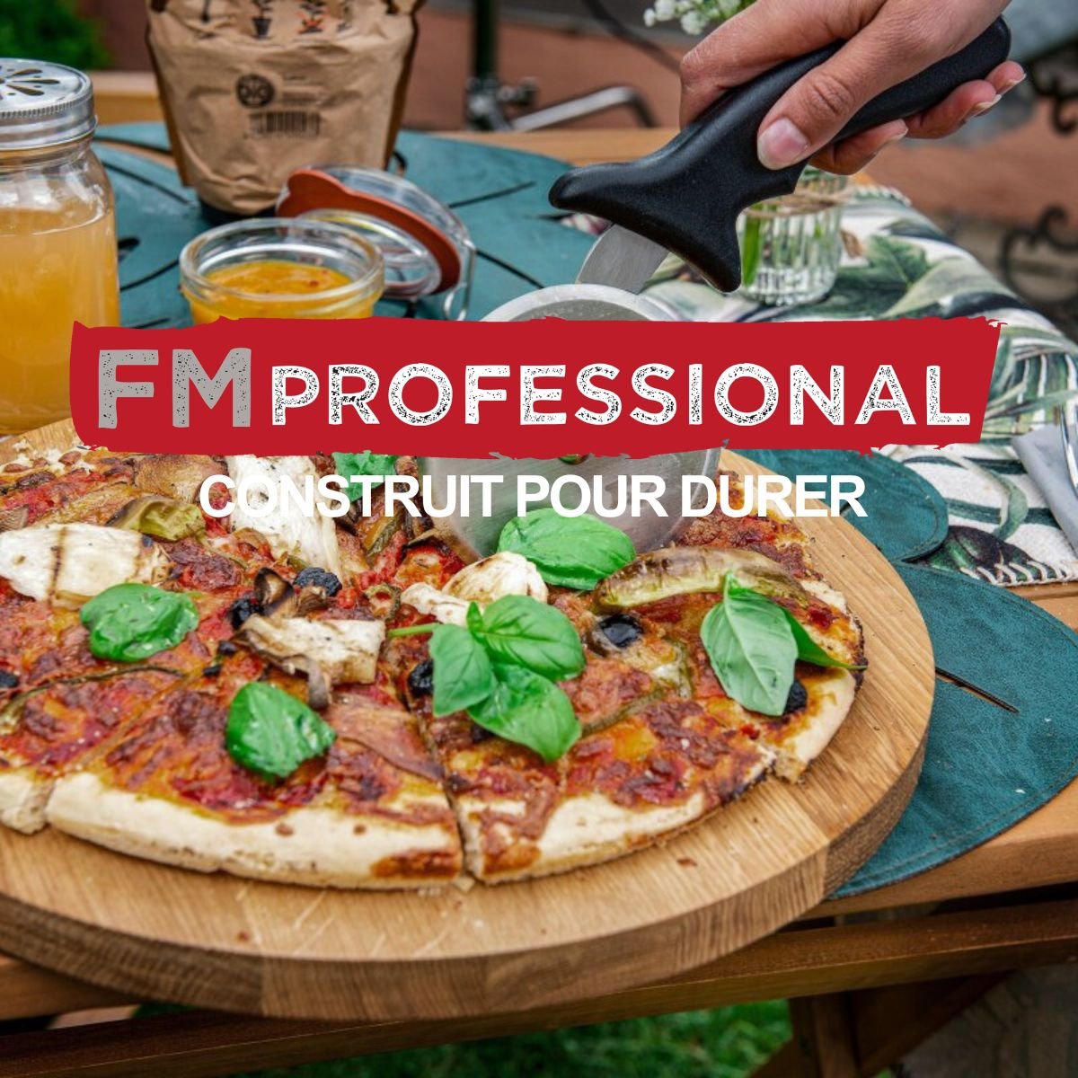 Pelle à pizza ou tarte flambée Pizza noir,gris, FM PROFESSIONAL