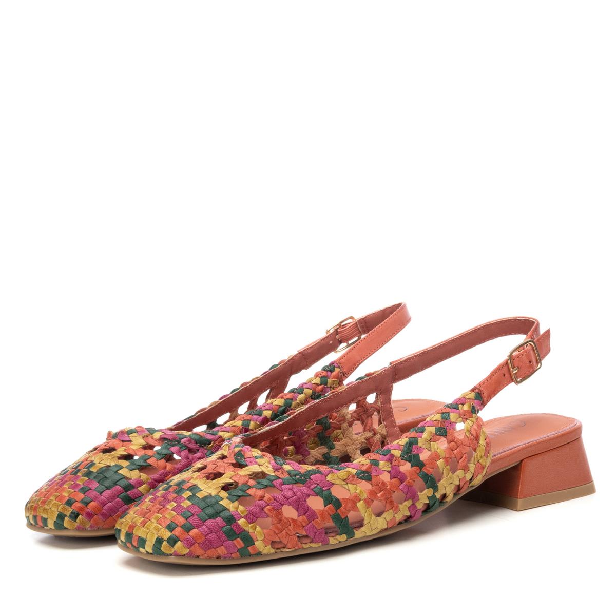 Chaussure Ballerine Talon Entreprise Boucle orange, CARMELA