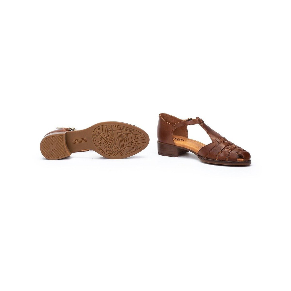 Flache Riemchensandalen Valencia aus Leder leder, PIKOLINOS
