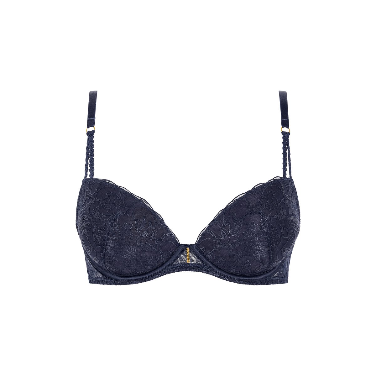 Soutien gorge Push up coques Satin Memories bleu, AUBADE