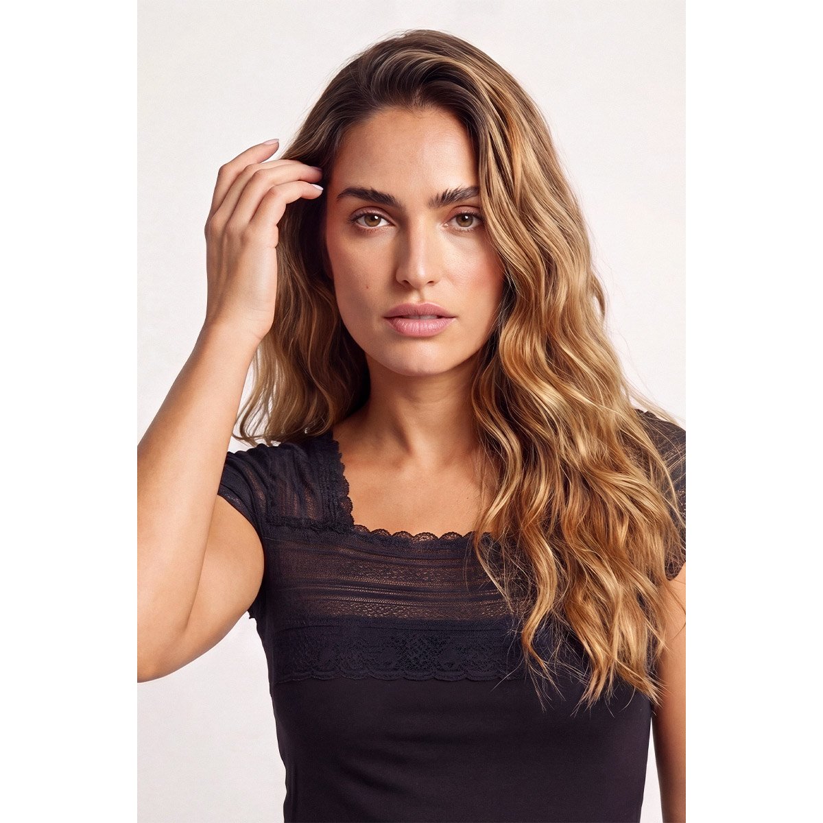 T-shirt - coton et modal noir, ARMOR-LUX