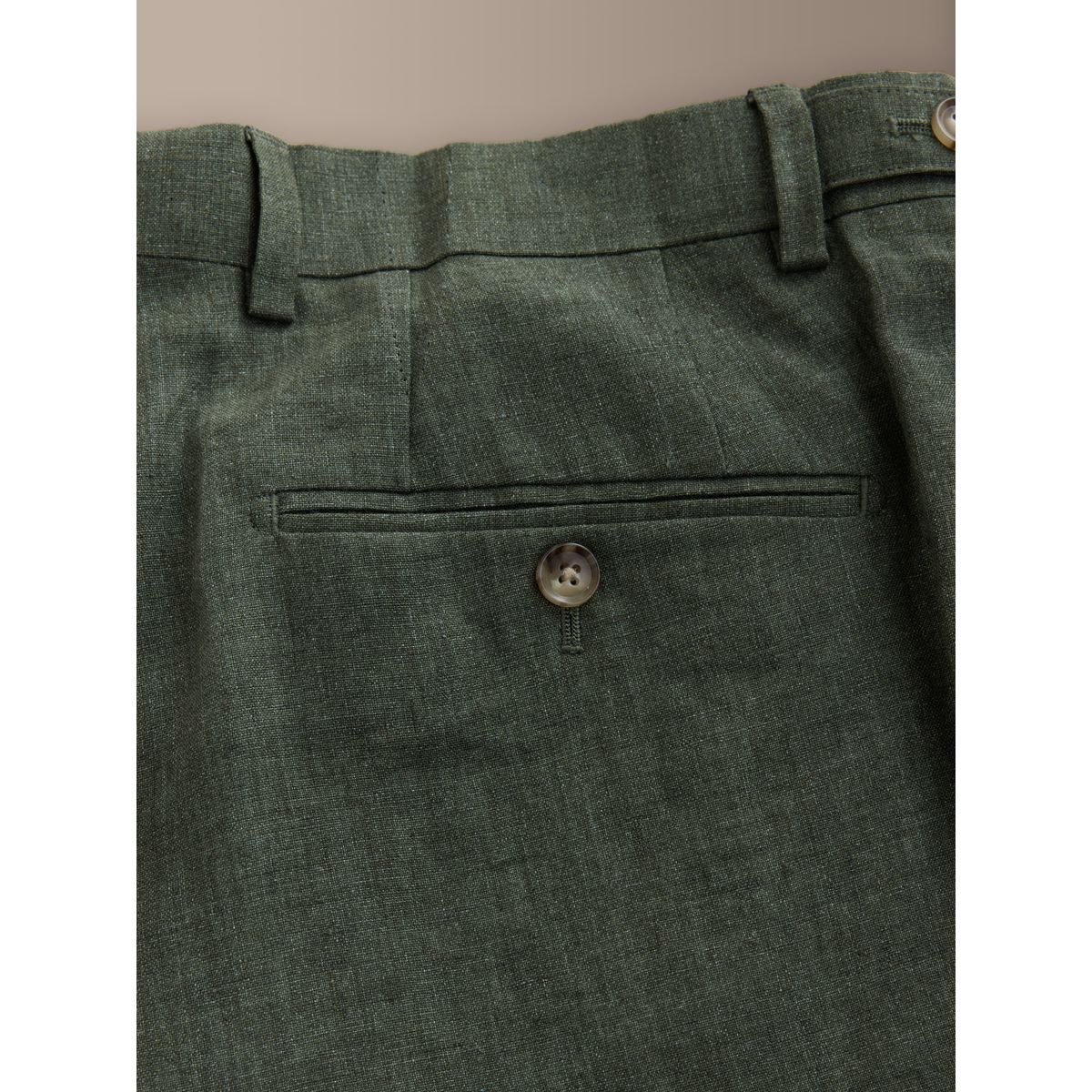 Pantalon de costume slim en lin italien signature vert, NEXT