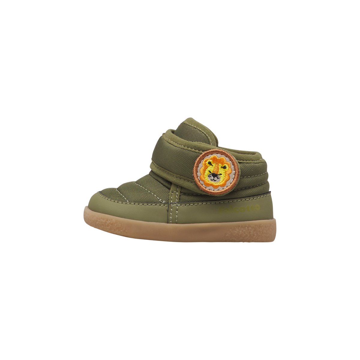 Bottes en simili cuir et tissu LITTLE FRIENDS VL. kaki-orange, FALCOTTO