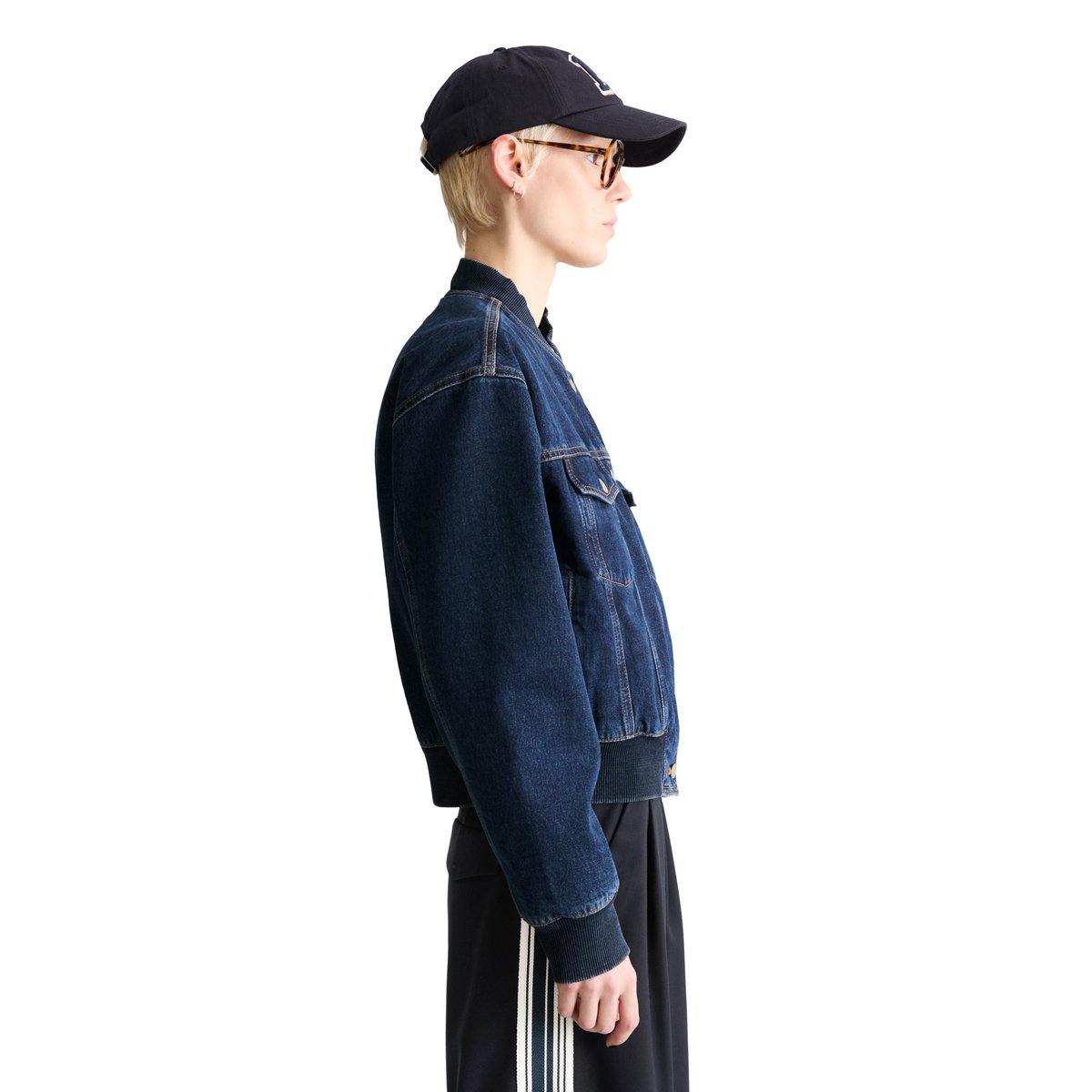 Blouson en jean regular en denim rigide bleu foncé, MARC O’POLO DENIM
