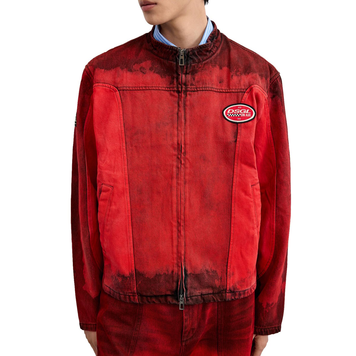 Blouson de course bicolore rouge, DESIGUAL