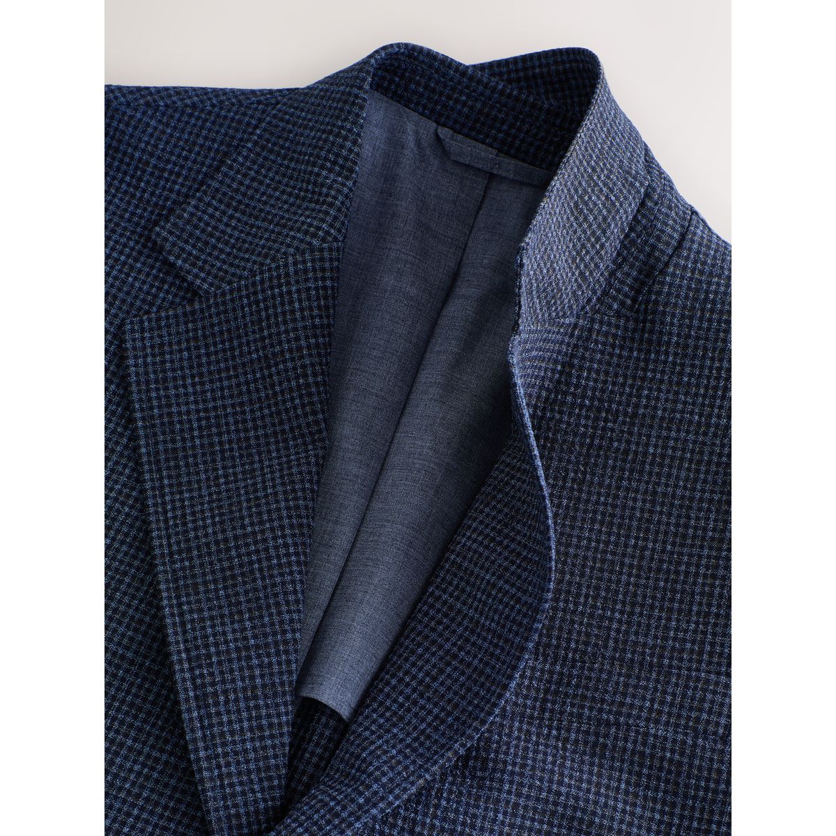 Veste de costume en laine vichy bleu marine, NEXT