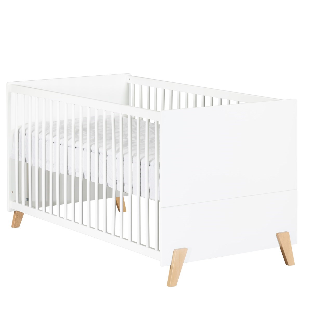 Lit évolutif - Little Big Bed sur pieds en bois blanc/marron, BABY PRICE