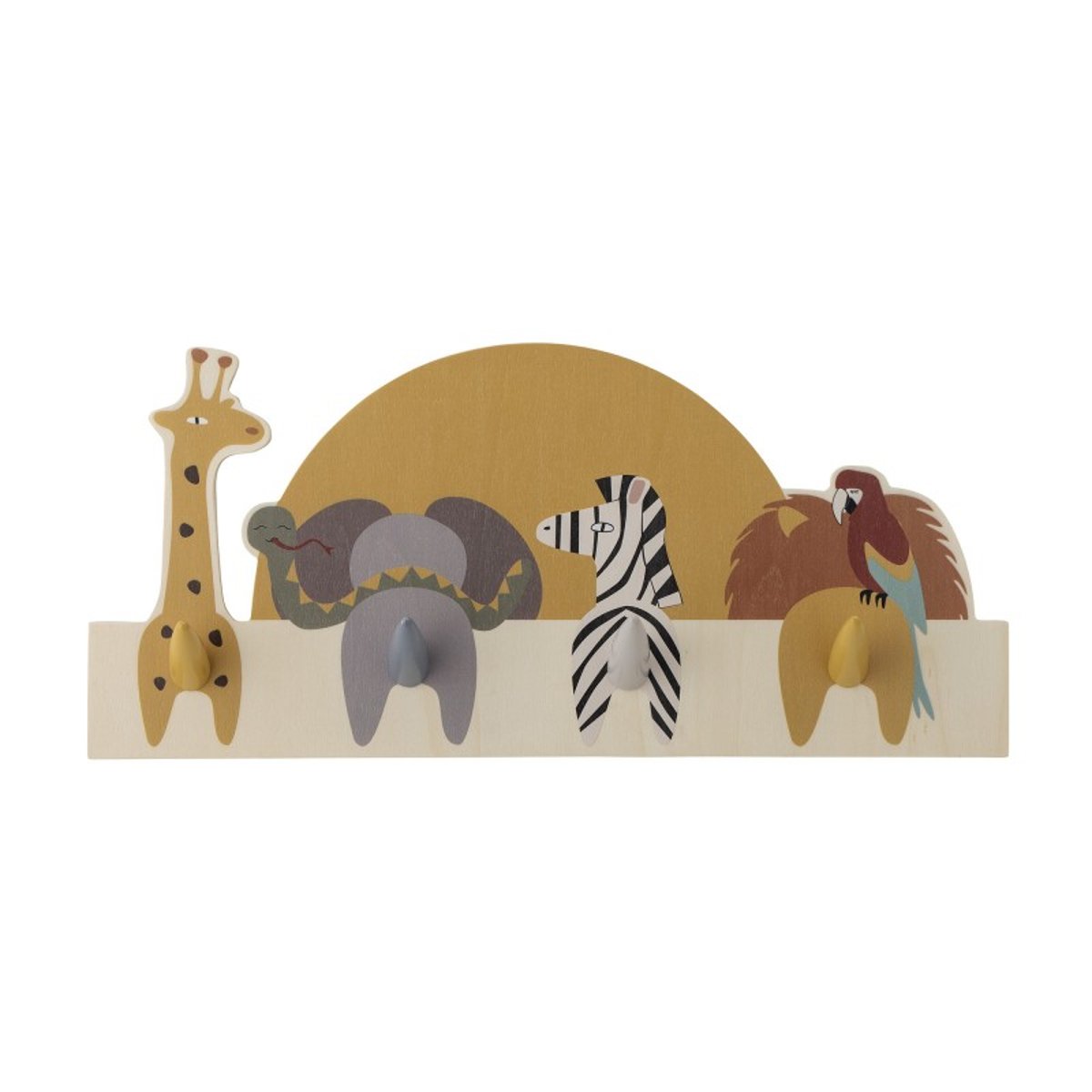 Portemanteau mural animaux bois MALLEN multicolore, BLOOMINGVILLE