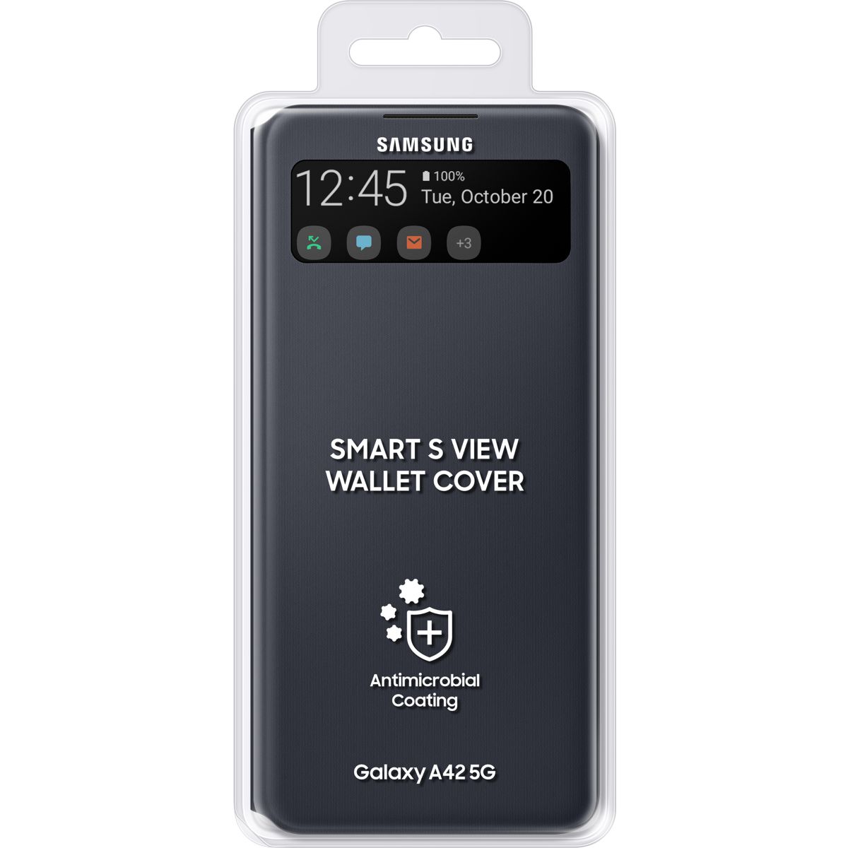 Etui A42 5G View cover noir couleur unique, SAMSUNG