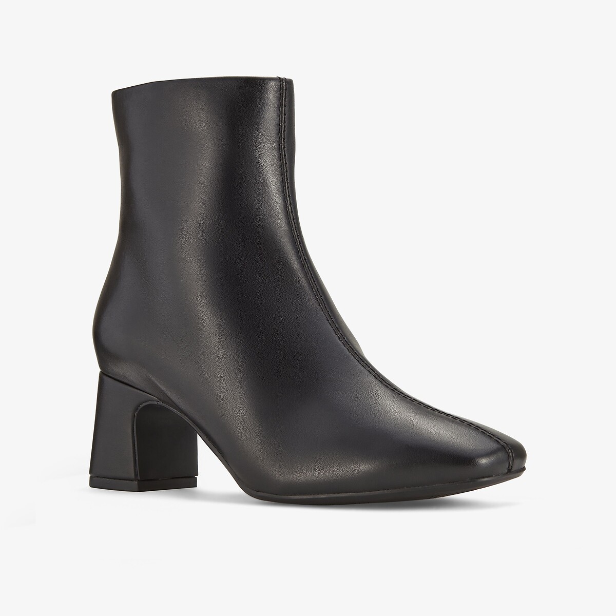 Botines de piel con tacón ancho negro, CLARKS