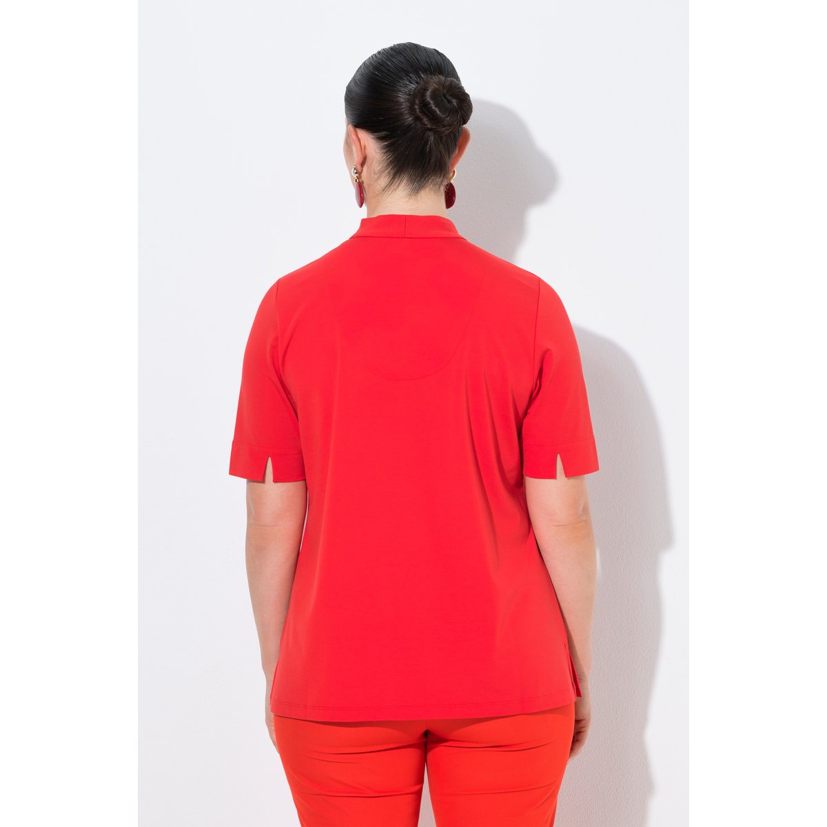 T-shirt à manches courtes, application rouge poivron, ULLA POPKEN