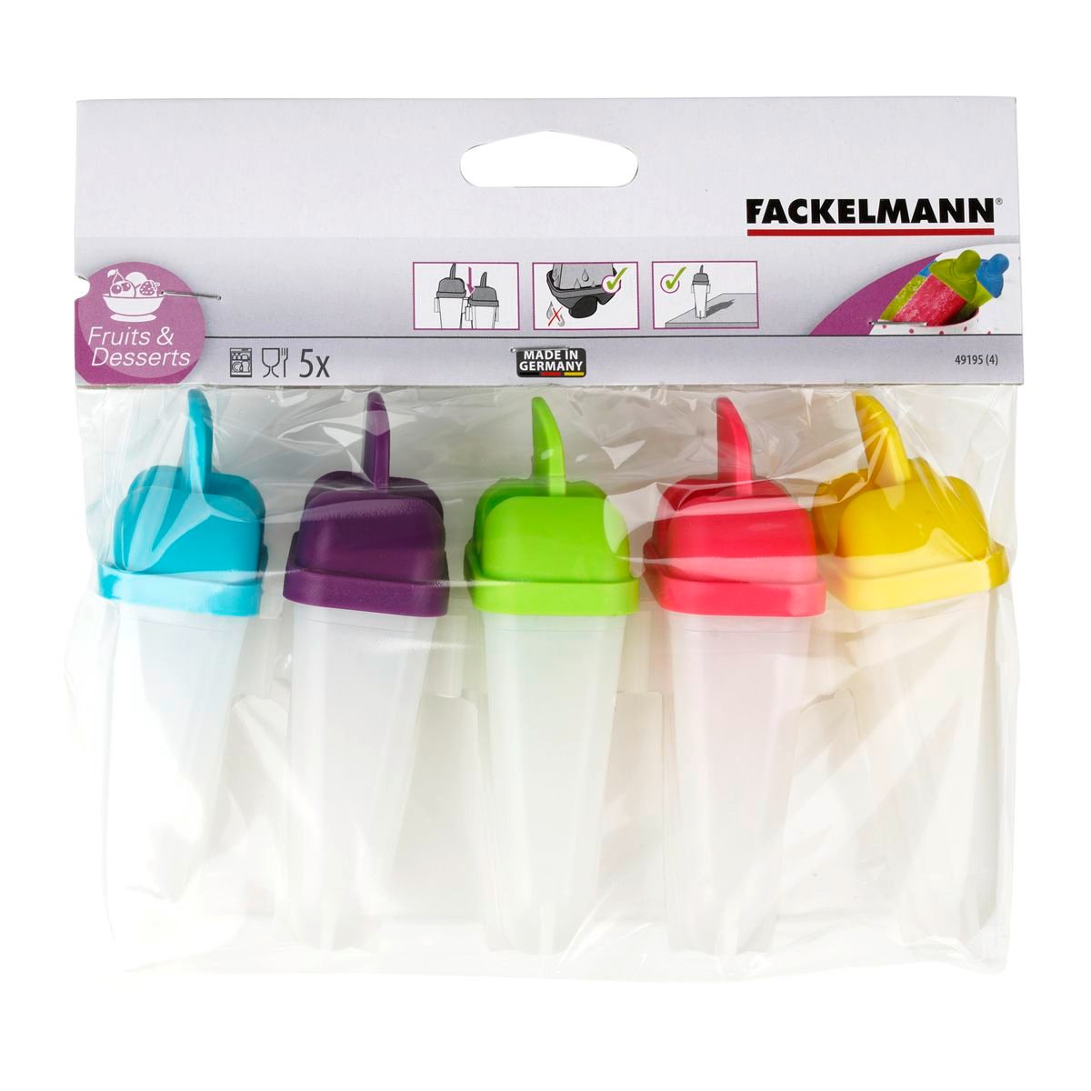 Lot de 2 moules à glaces 11,5/11,5 cm COLORS EDITION blanc, FACKELMANN