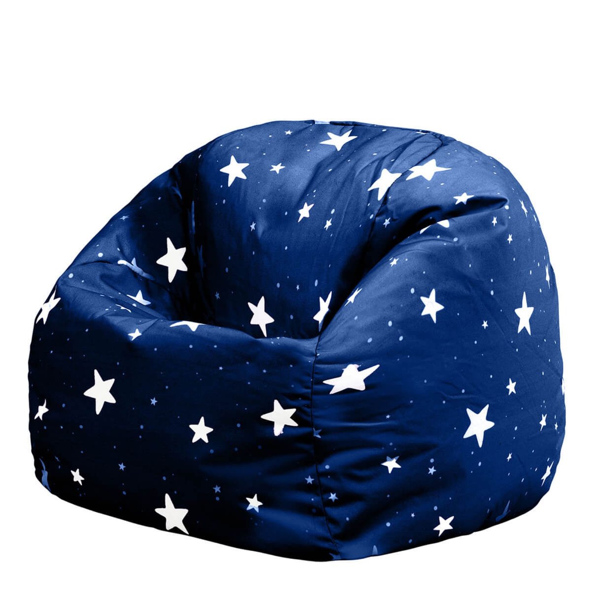 Pouf fauteuil imprimé pour enfants Oeko-Tex® bleu marine, BEAN BAG BAZAAR