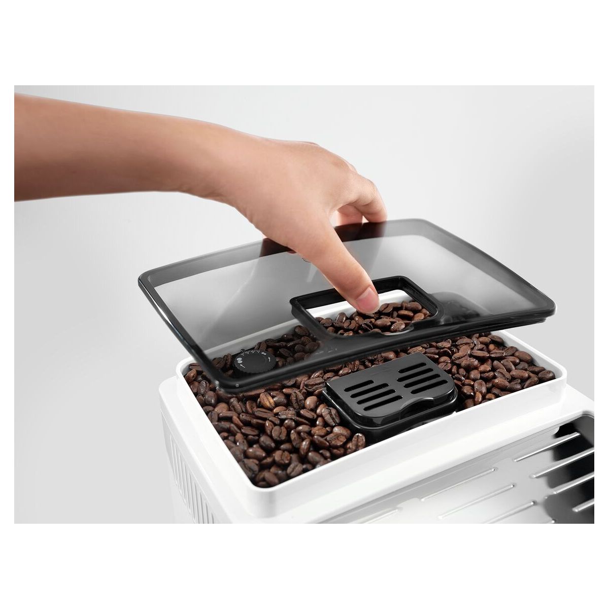 Expresso Broyeur Magnifica S ECAM21.117.W S11 blanc blanc, DELONGHI