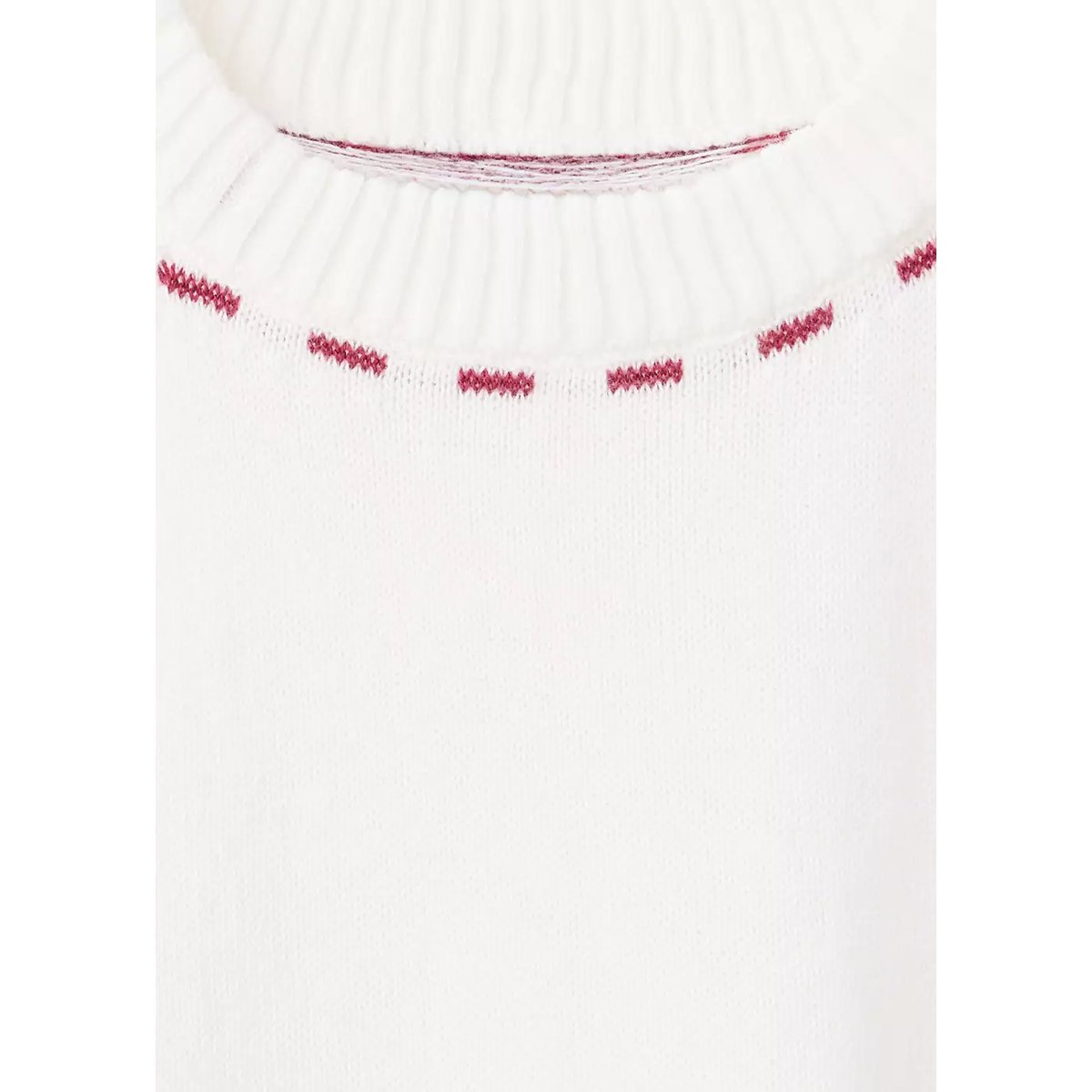 Top halter en maille contrastante blanc cassé, MANGO TEEN