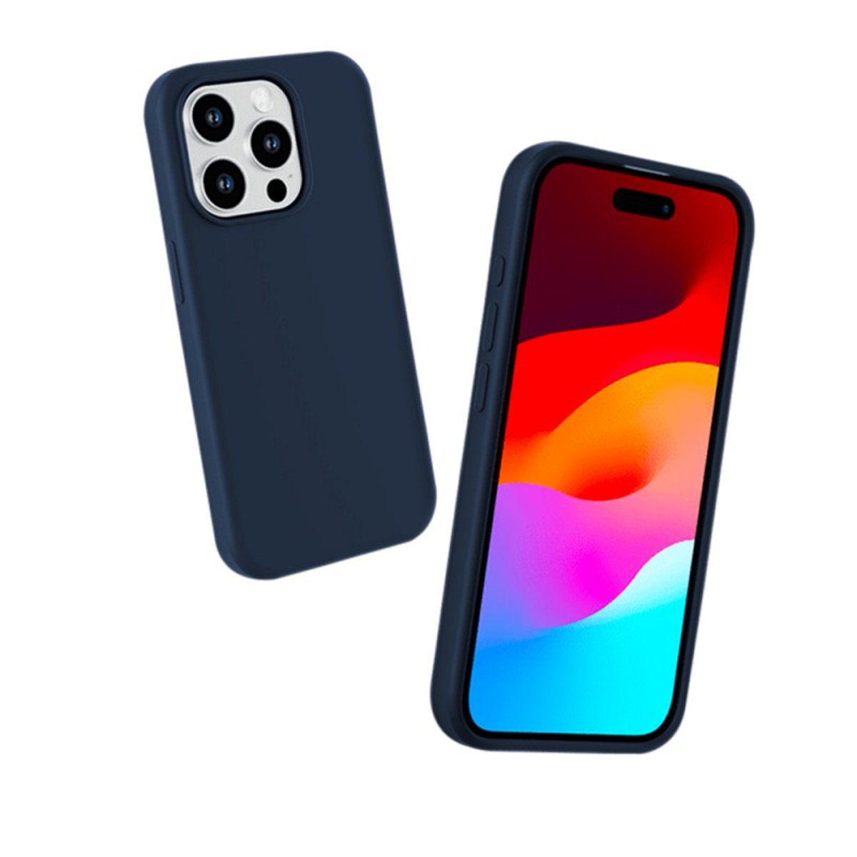 Coque iPhone 15 Pro antichoc + 2 vitres bleu, EVETANE