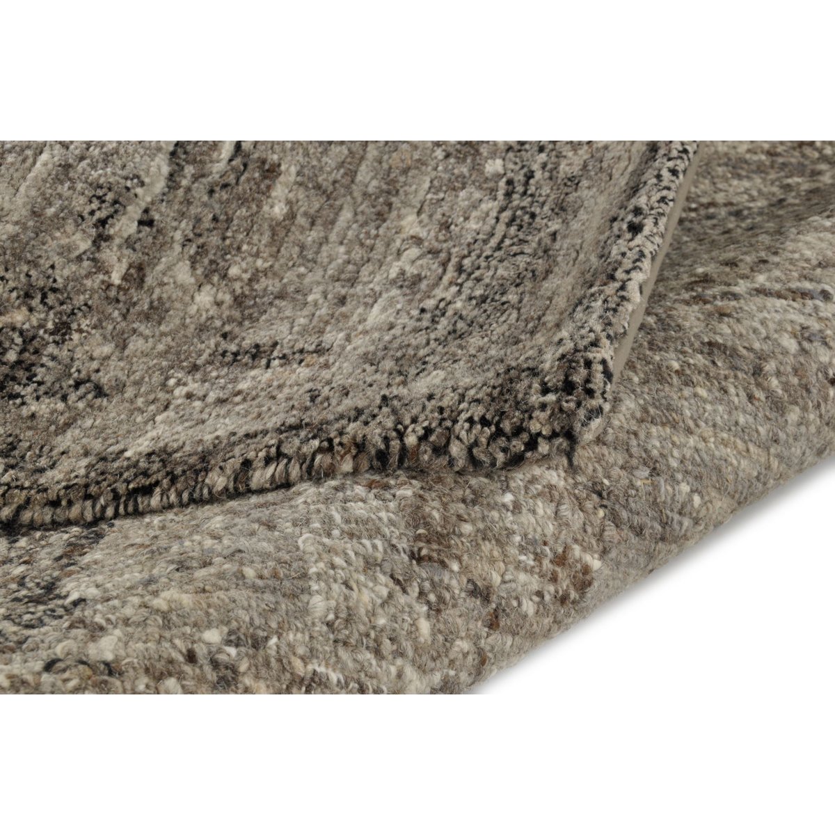 Tapis en laine vierge noué à la main gris, THEKO