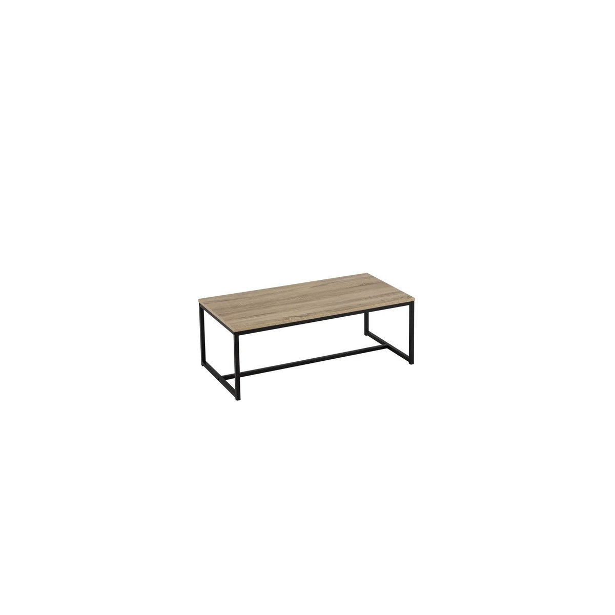 Table Basse Rectangulaire Bois MDF et Métal Noir bois, WADIGA