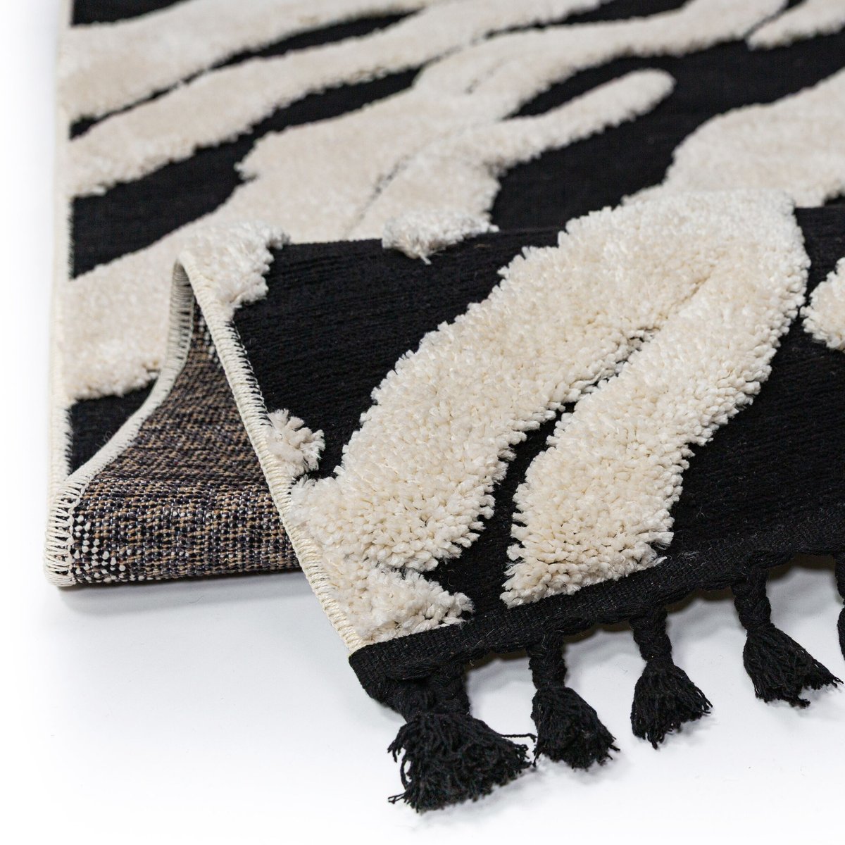 Tapis moderne de couloir ESRA ZEBRA monochrome, FLAIR RUGS