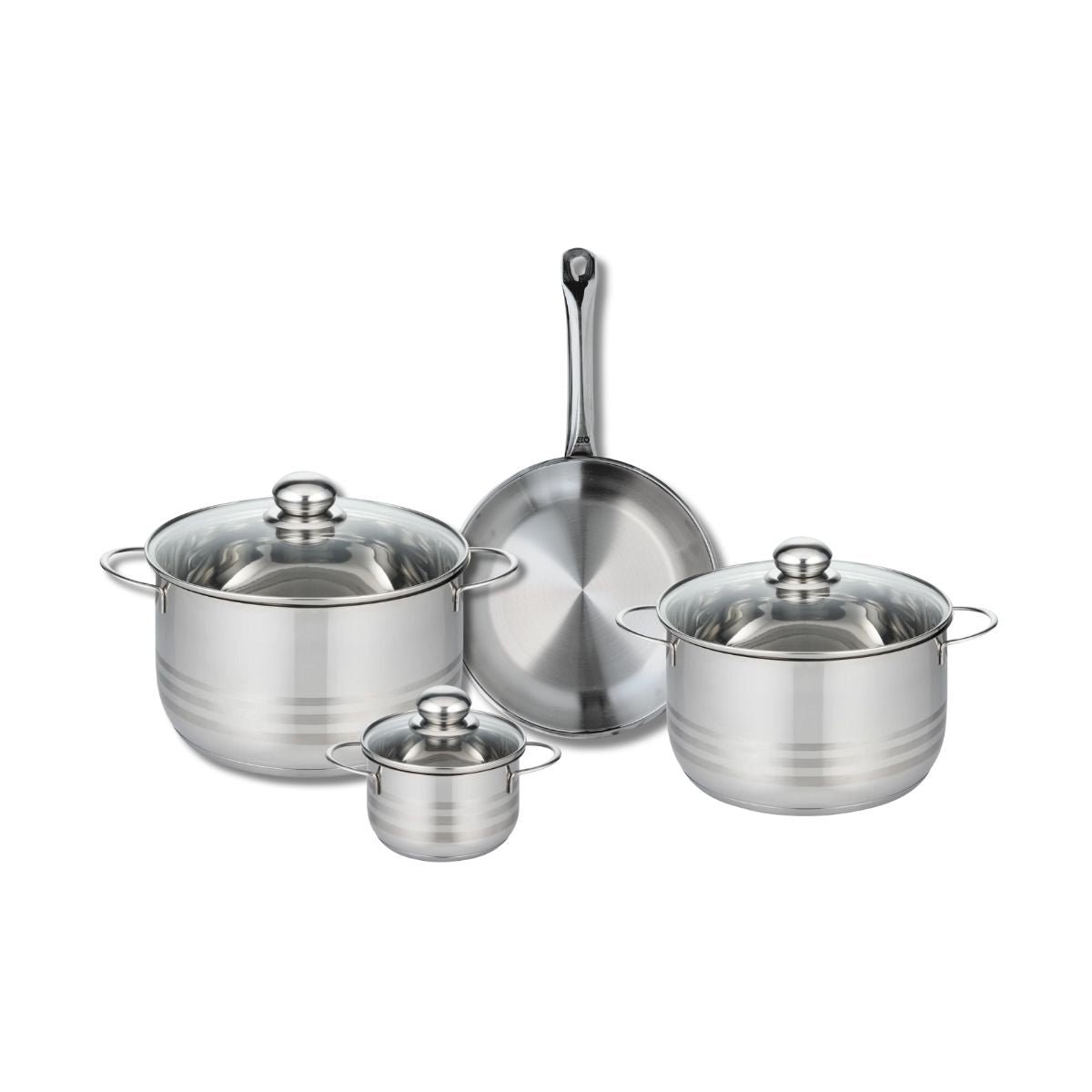 Batterie 1 poêle 24cm + 3 faitouts 12/20/24cm PROFI BRILLANT gris, ELO