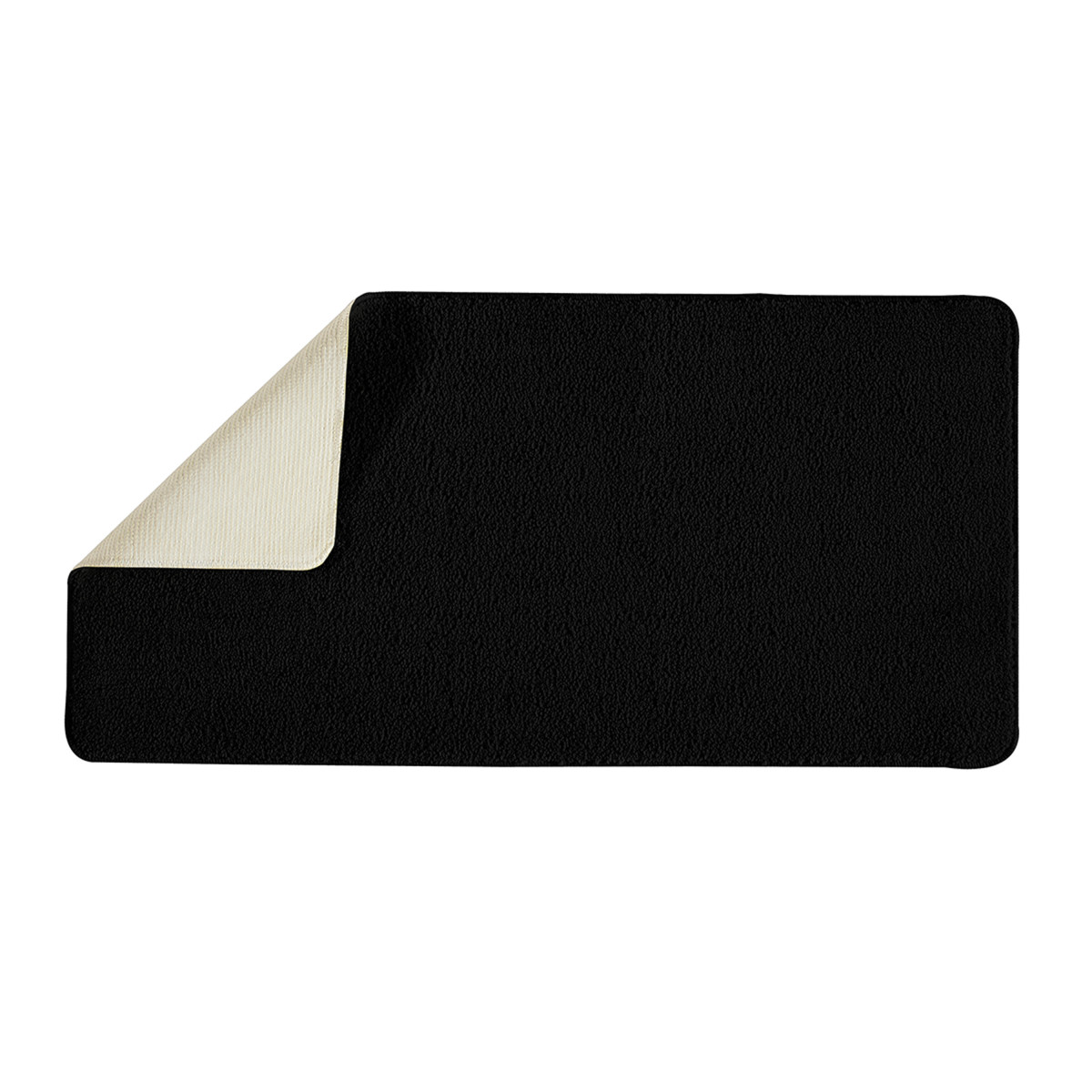 Tapis de bain uni 60x120 en polyester POLYNESIE #000000, GUY LEVASSEUR