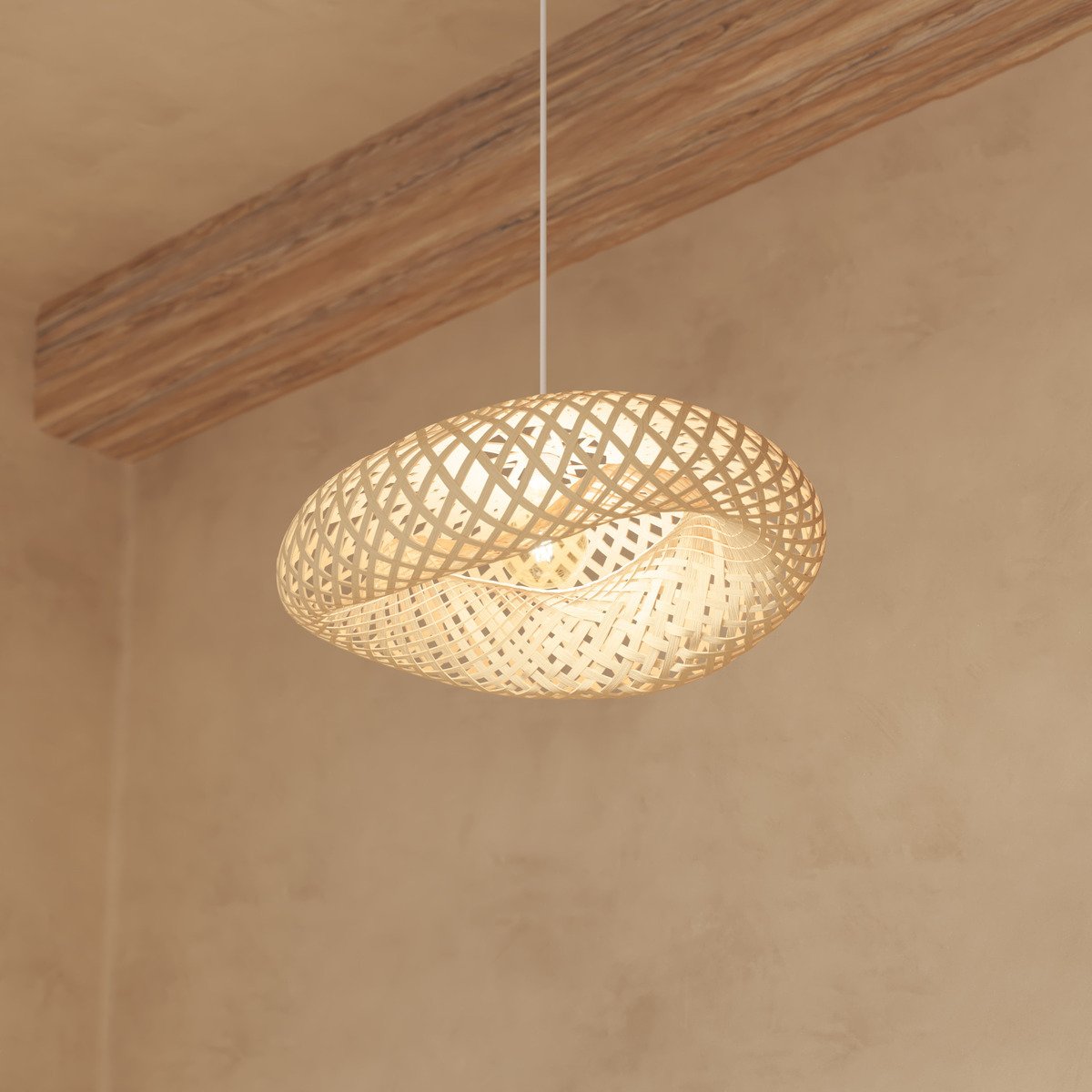 Suspension en bambou tressé BEDDY marron, ATMOSPHERA