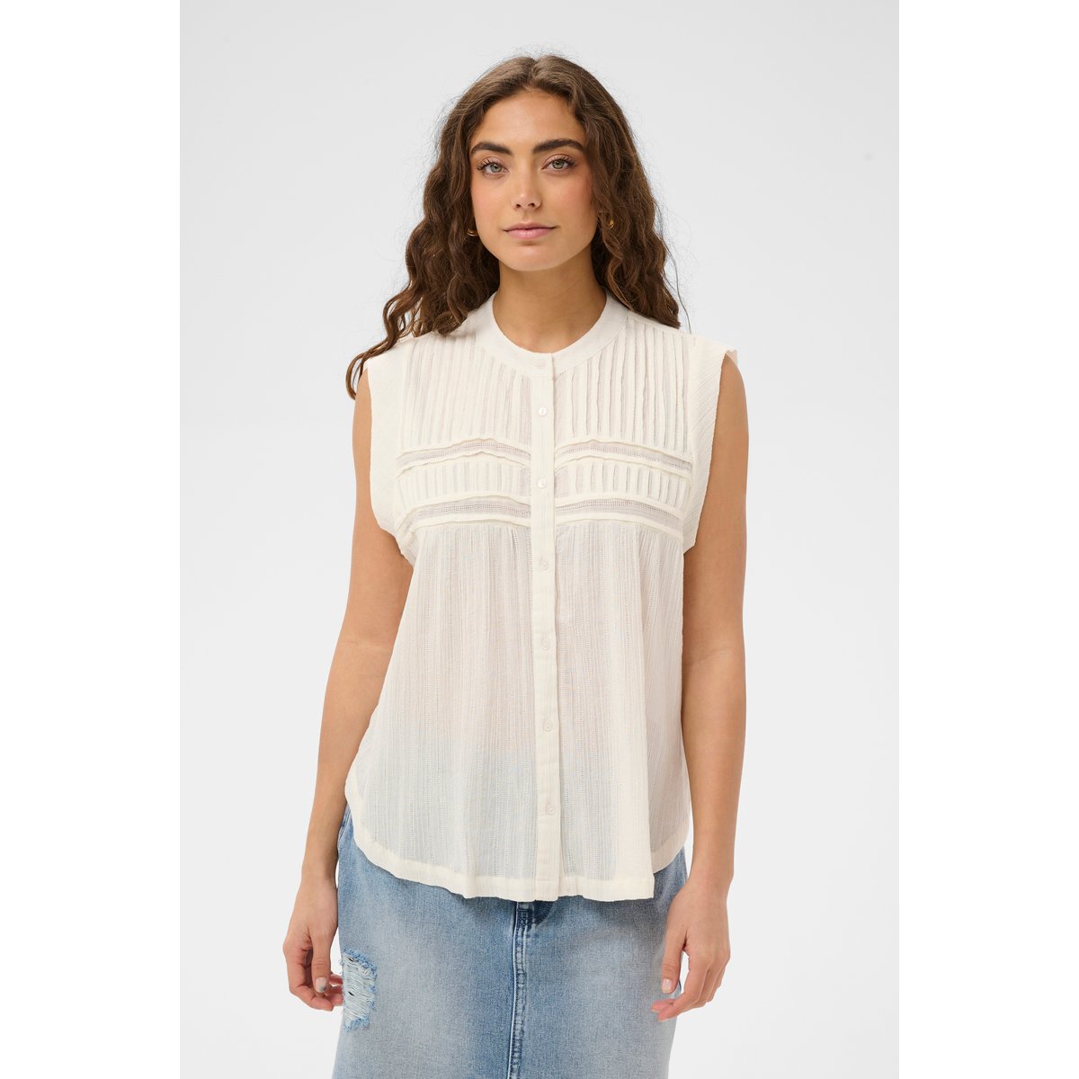 Blouse sans manches blanc spring gardenia, CULTURE