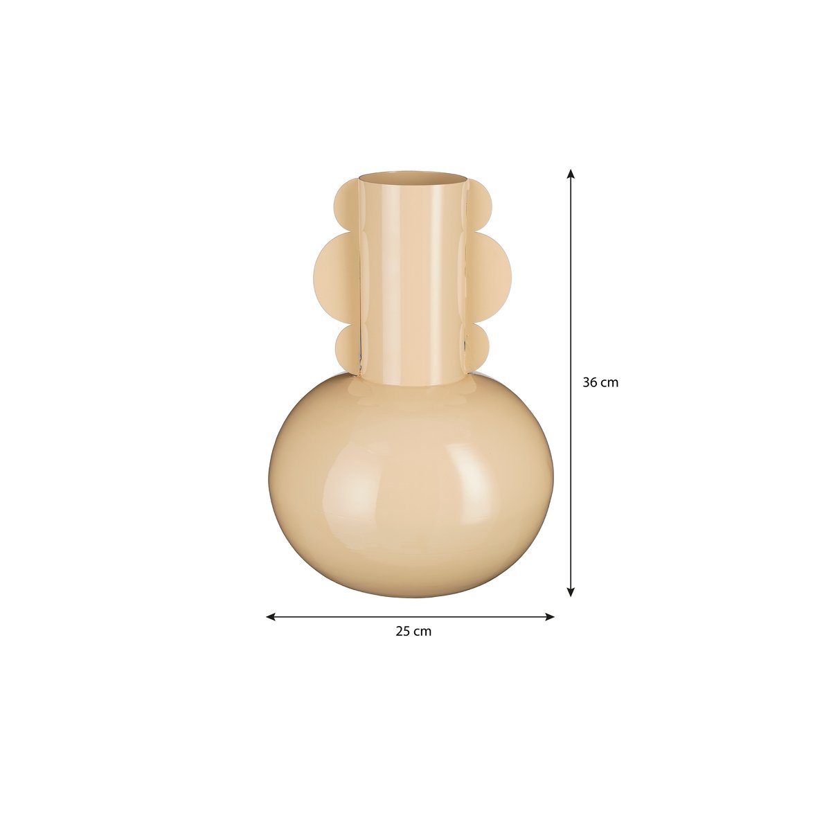 Vase Ø25 cm BOYD beige, MICA DECORATIONS