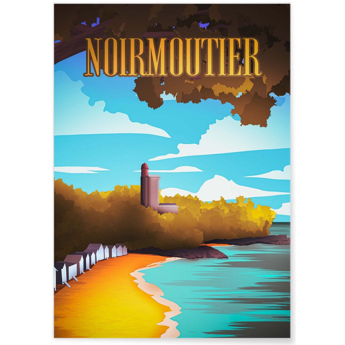 Affiche ville Noirmoutier blanc, L'AFFICHERIE