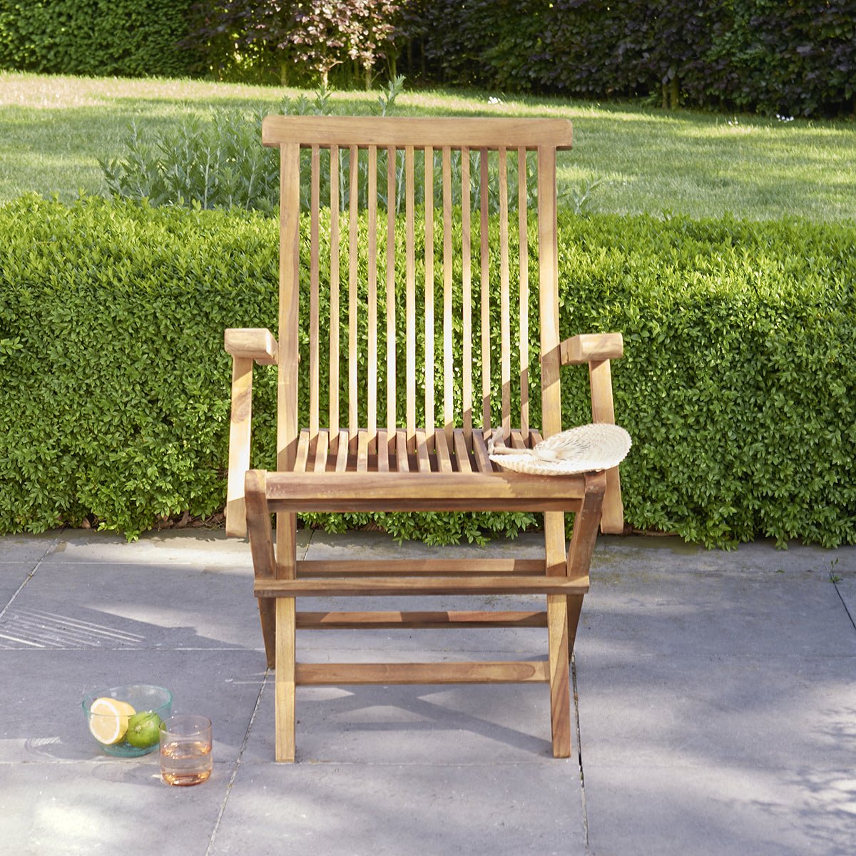 Fauteuil de jardin en teck huilé pliant  BALI marron, BERAH GETAH