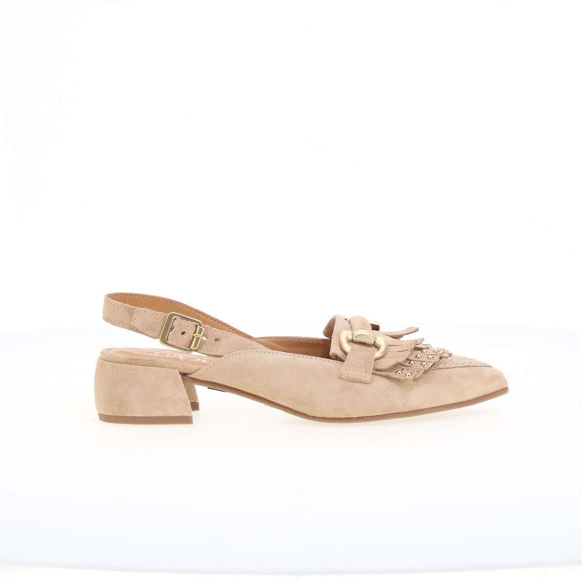 Pointed Slingback Suede Ballet Pumps beige, MJUS