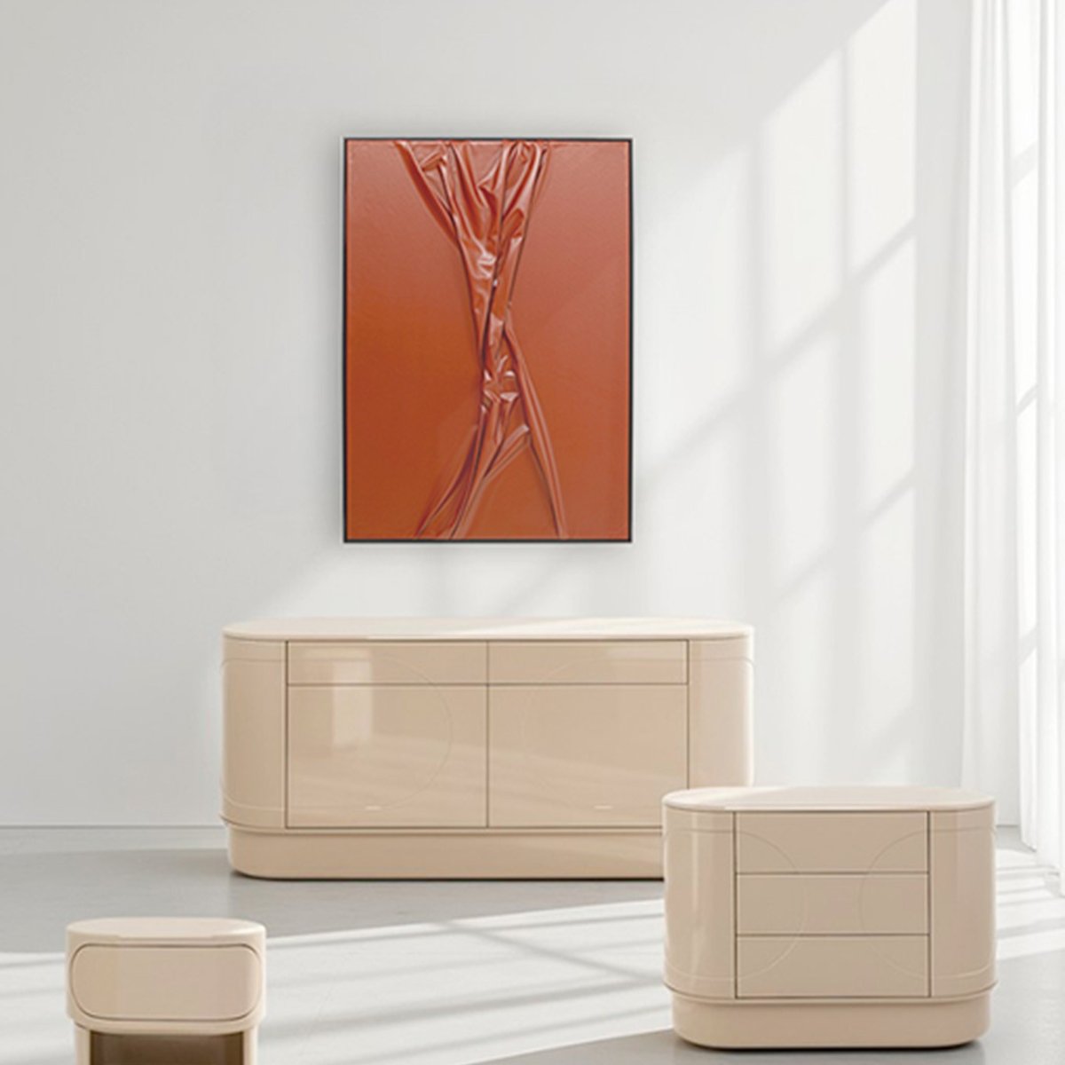 Tableau en papier froissé, CRINCLE marron, KARE DESIGN