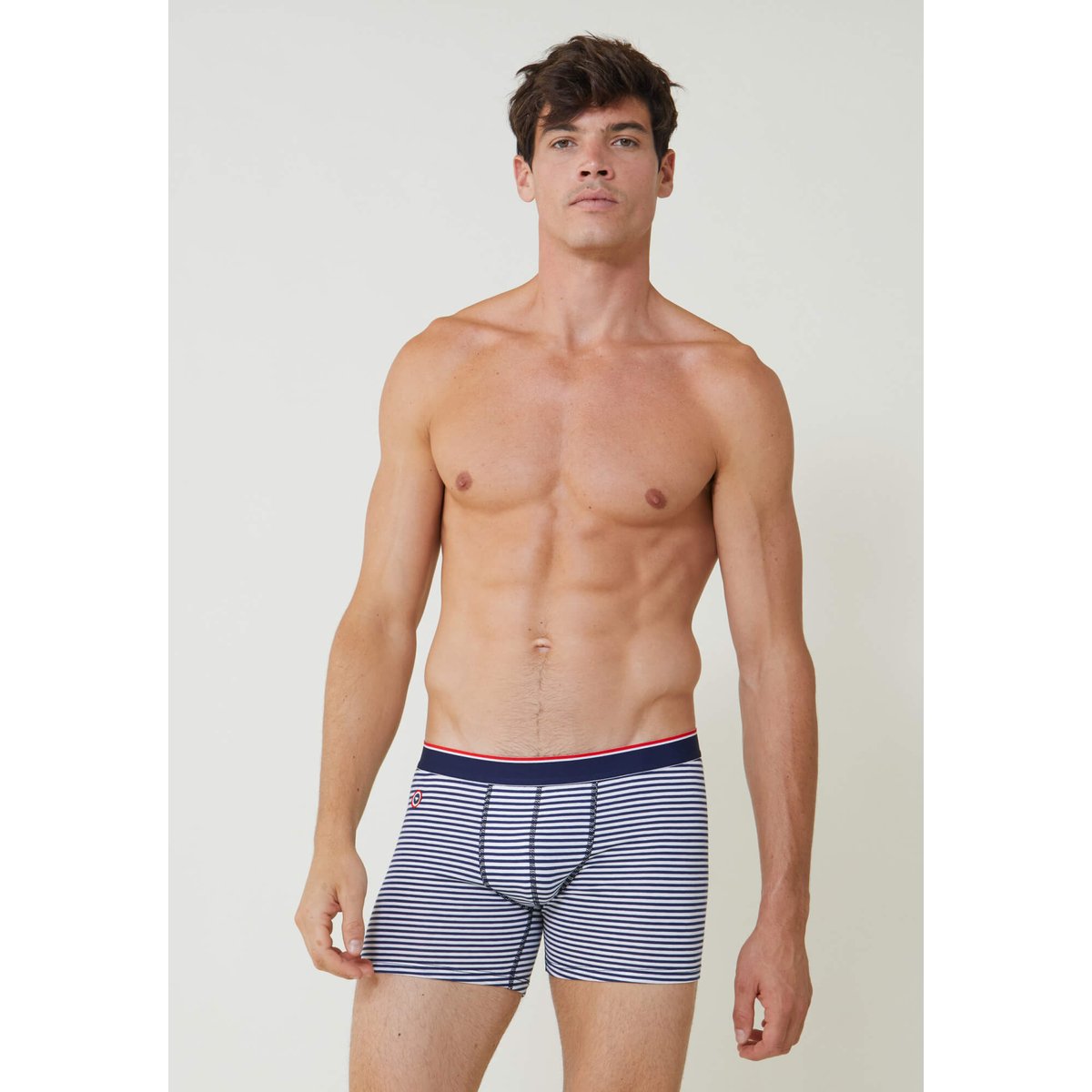 Boxer long à motif chevron jaune anis en coton Michel mariniere, LE SLIP FRANCAIS