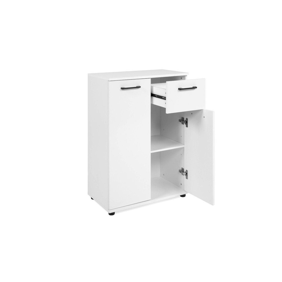Meuble de rangement blanc 2 portes 1 tiroir ALVA blanc, PIER IMPORT