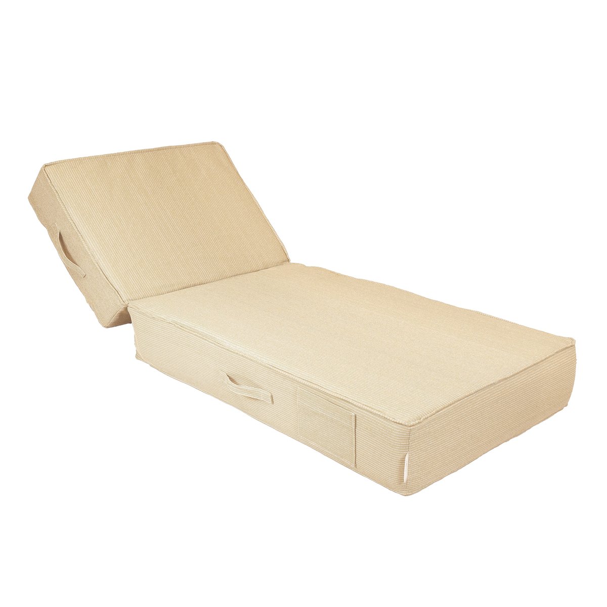 Lit bain de soleil extérieur 1 place avec structure beige, MX HOME
