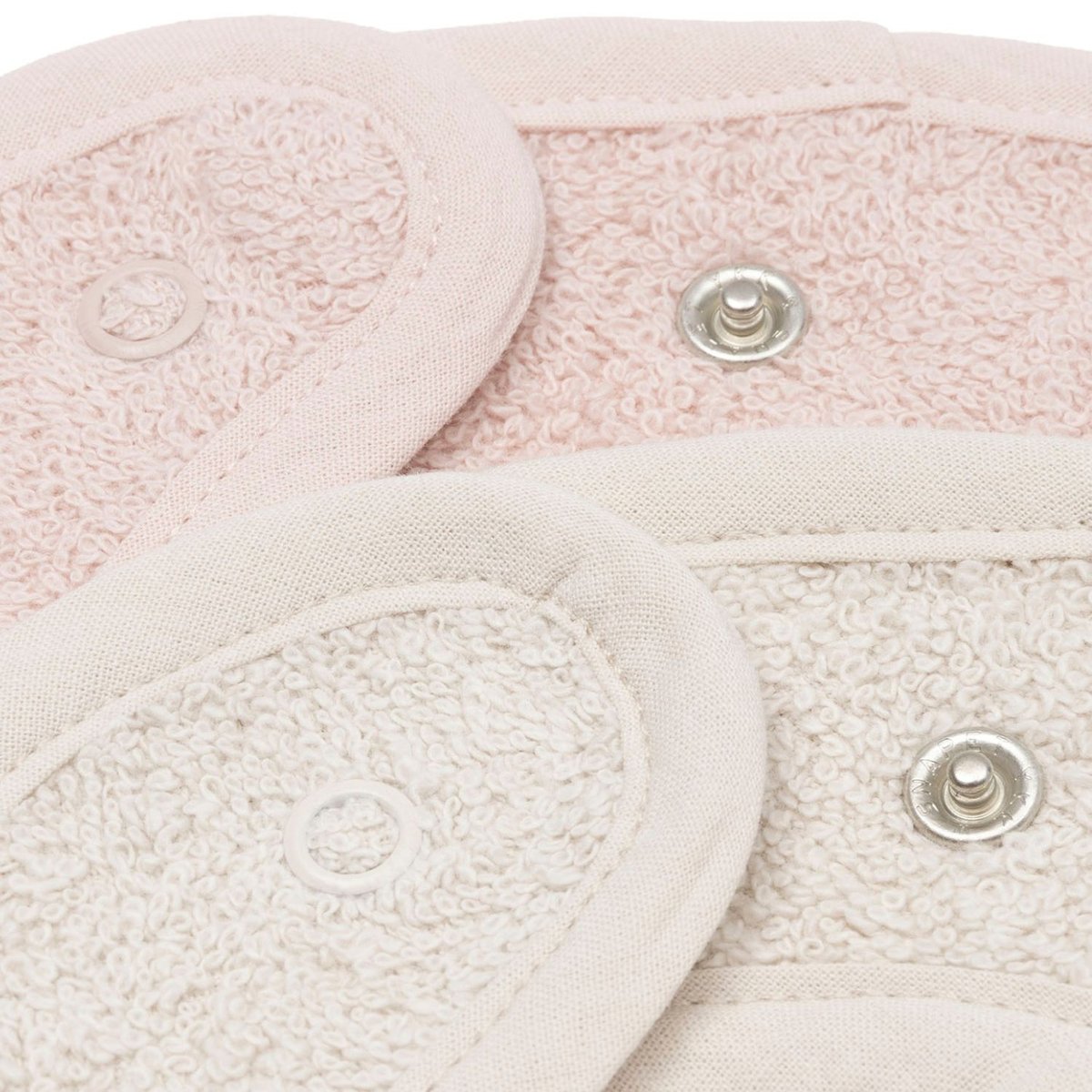 Lot de 2 bavoirs en éponge rose, écru, JOLLEIN